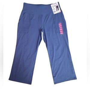 RBX Blue Interlock Cropped Flare Leg Pants Size XXL